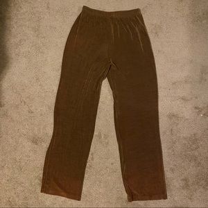 VINTAGE DEADSTOCK Slinky Brown Pants • Medium